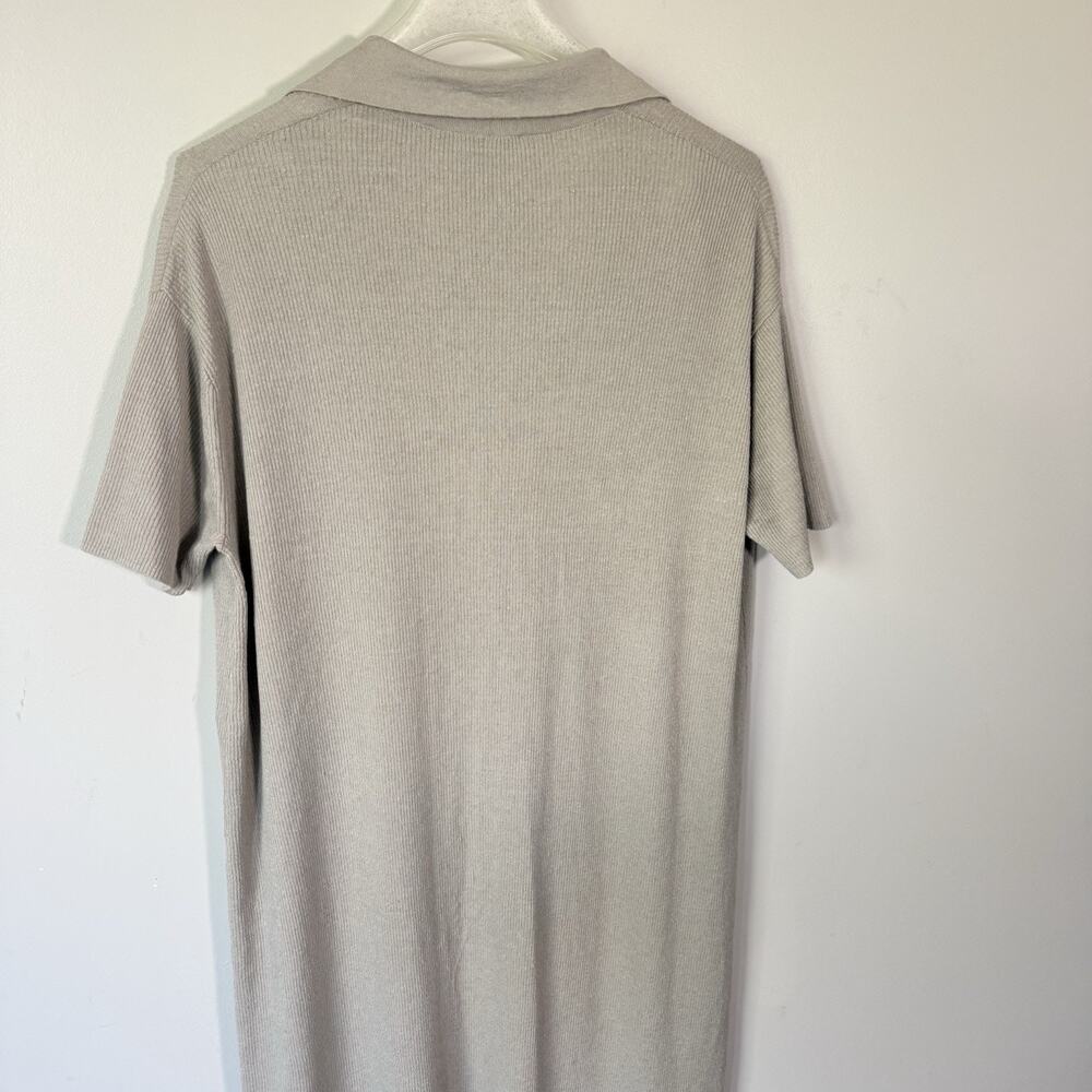 James Perse Shirt Dress Midi Linen Blend Womens Size 2 Medium Collared Taupe NEW - Picture 4 of 7